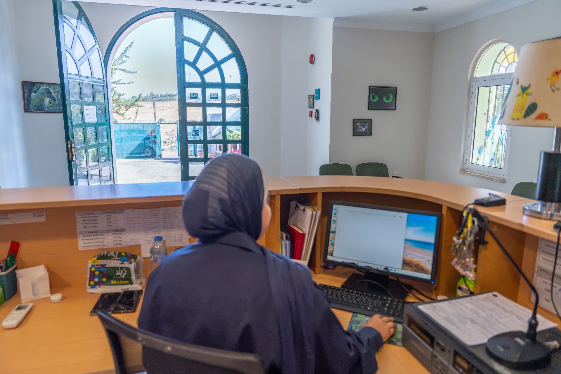 Reception desk at the hospital